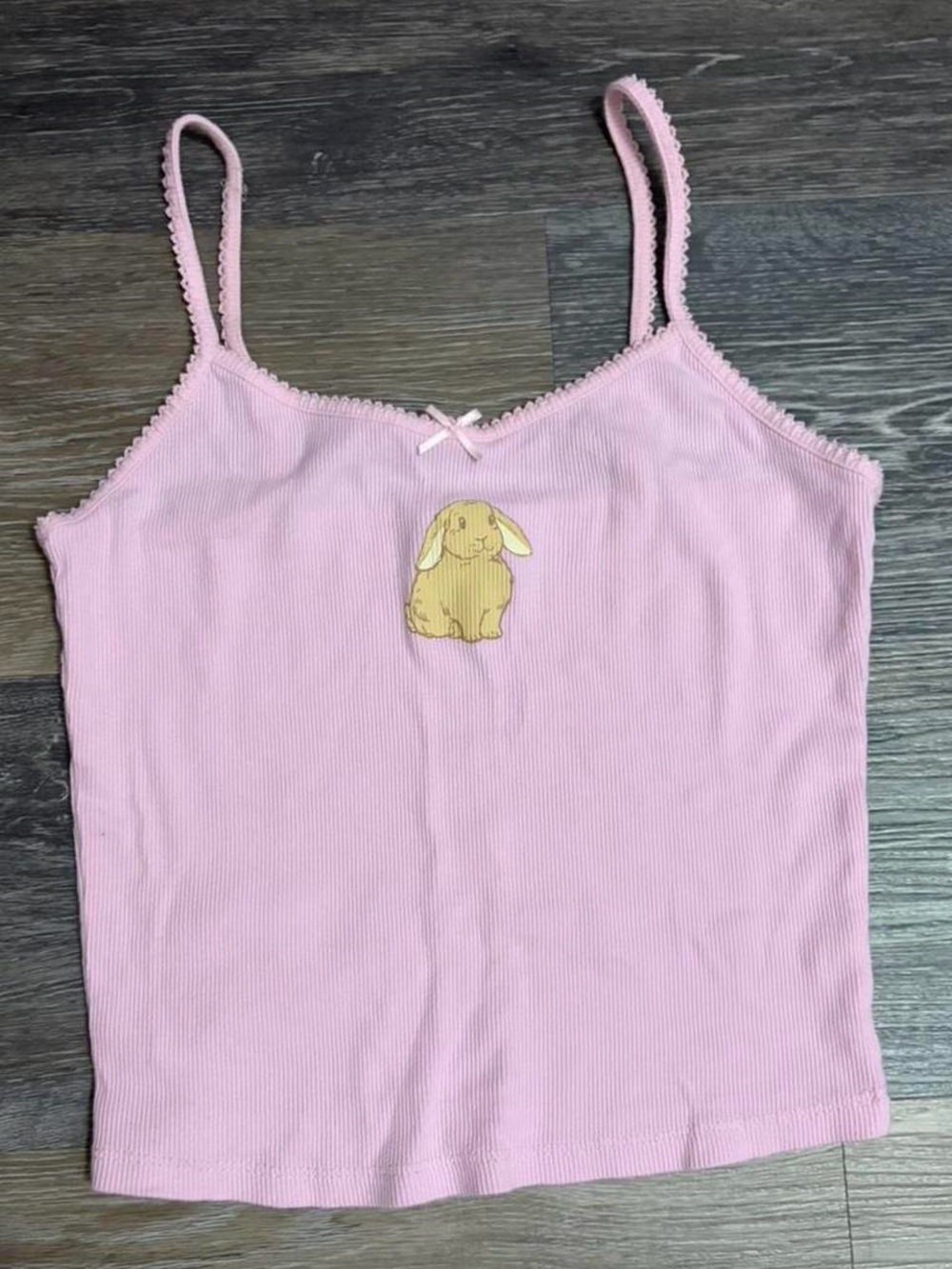 Aeropostale Pink Ribbed Bunny Cami Tank Top